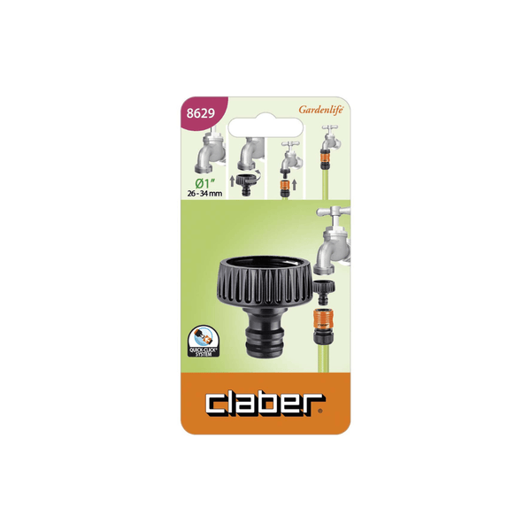 Claber 1” threaded tap connector (8629) - Tool Source - Buy Tools and Hardware Online