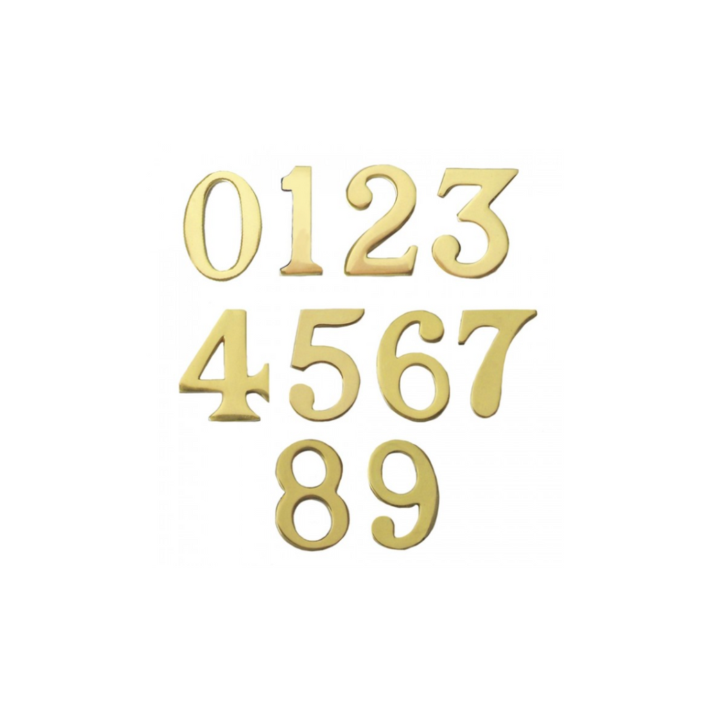 Black Country Metal Works 2 Self Adhesive Number 1-9 Polished Brass
