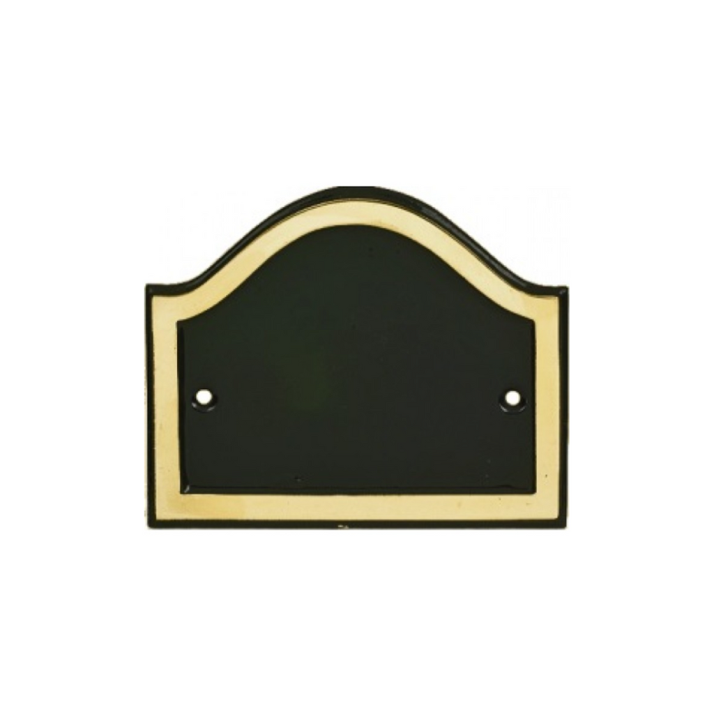 Black Country Metal Works Blank Arched House Number Plaque Polished Brass