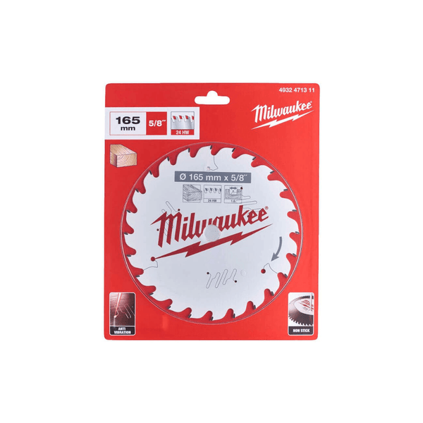 MILWAUKEE 165MM X 15.87MM X 24T CIRCULAR SAW BLADE (4932471311) - Tool Source - Buy Tools and Hardware Online