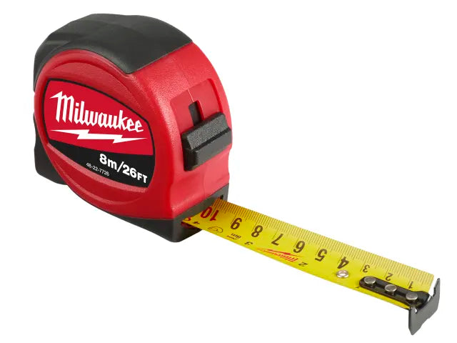 Milwaukee Slimline Tape Measure 8m/26ft (Width 25mm)