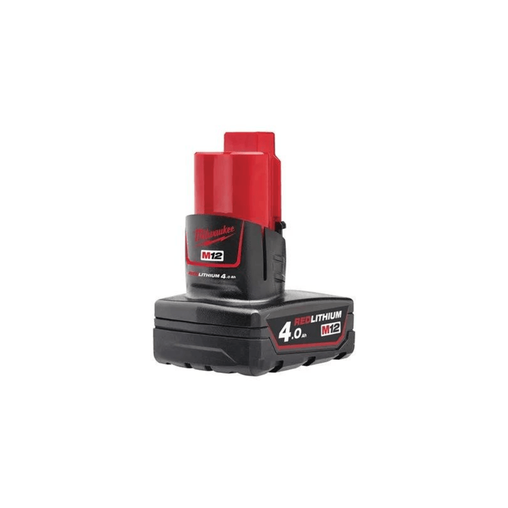 Milwaukee M12B4 4.0Ah Battery Red Lithium Ion - Tool Source - Buy Tools and Hardware Online