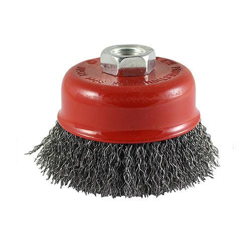 TIMco Grinder Crimp Wire Cup Brush 150mm Blister Pack 1 (150TCC) - Tool Source - Buy Tools and Hardware Online