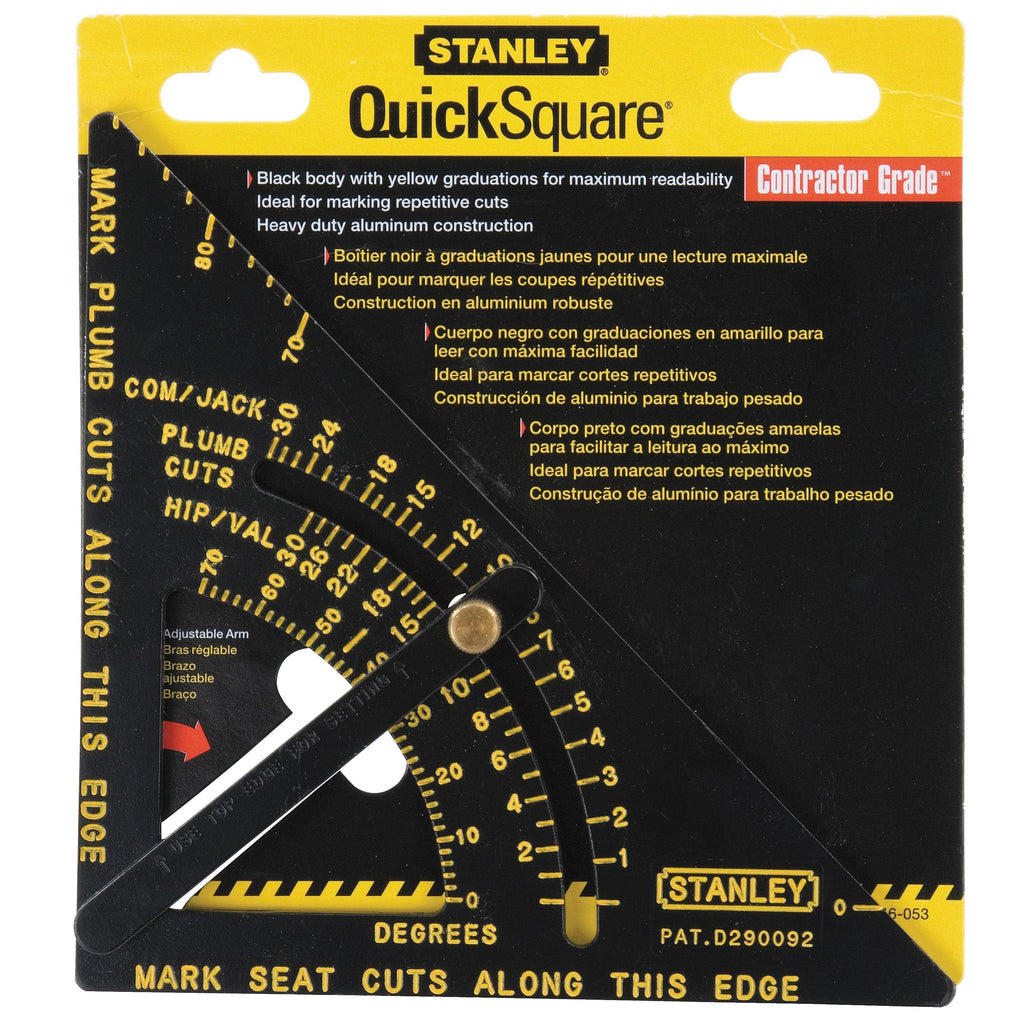 STANLEY PREMIUM ADJUSTABLE QUICK SQUARE (46-053) - Tool Source - Buy Tools and Hardware Online