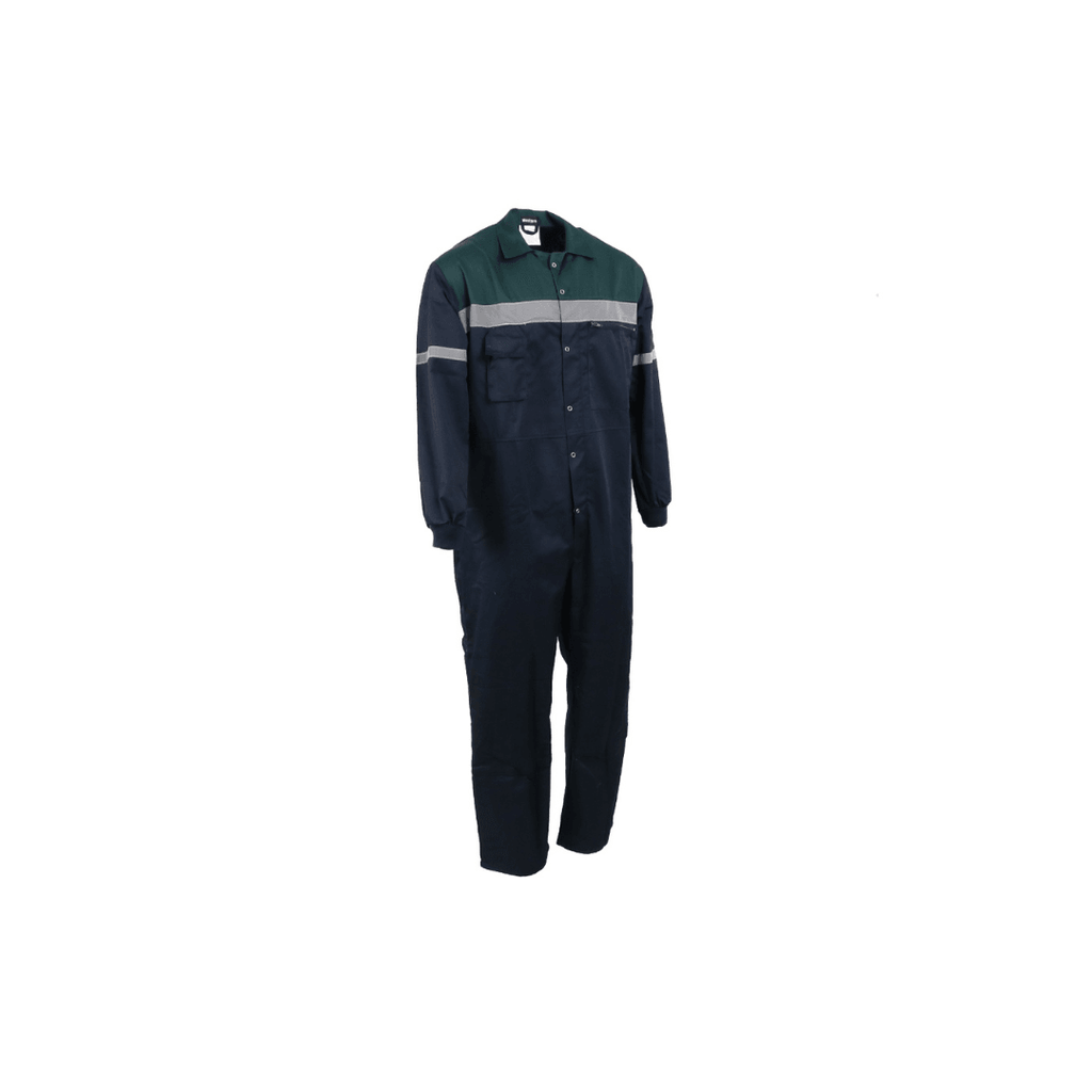 Safety Delux Boilersuit Polycotton Zip & Stud with Hi Viz Strip (L) - Tool Source - Buy Tools and Hardware Online