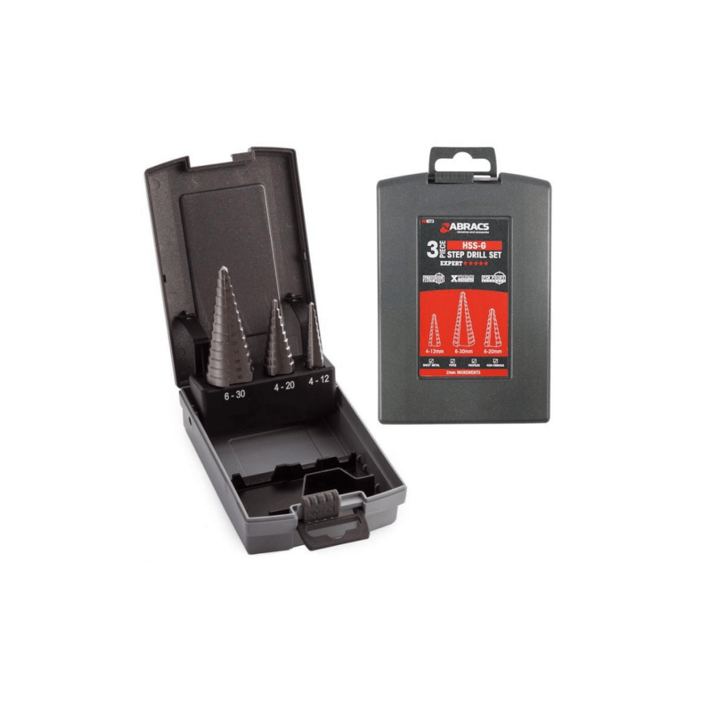 Abracs 3 Piece Step Drill Set - Tool Source - Buy Tools and Hardware Online