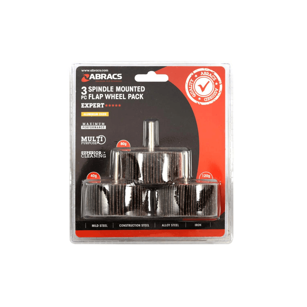 Abracs 3pc Flap Wheel Pack 40mm x 20mm - Tool Source - Buy Tools and Hardware Online