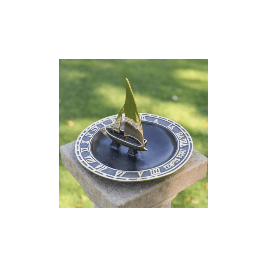 Black Country Metal Works Trade Winds' Sailboat Bird Bath and Sundial - 300mm - Tool Source - Buy Tools and Hardware Online