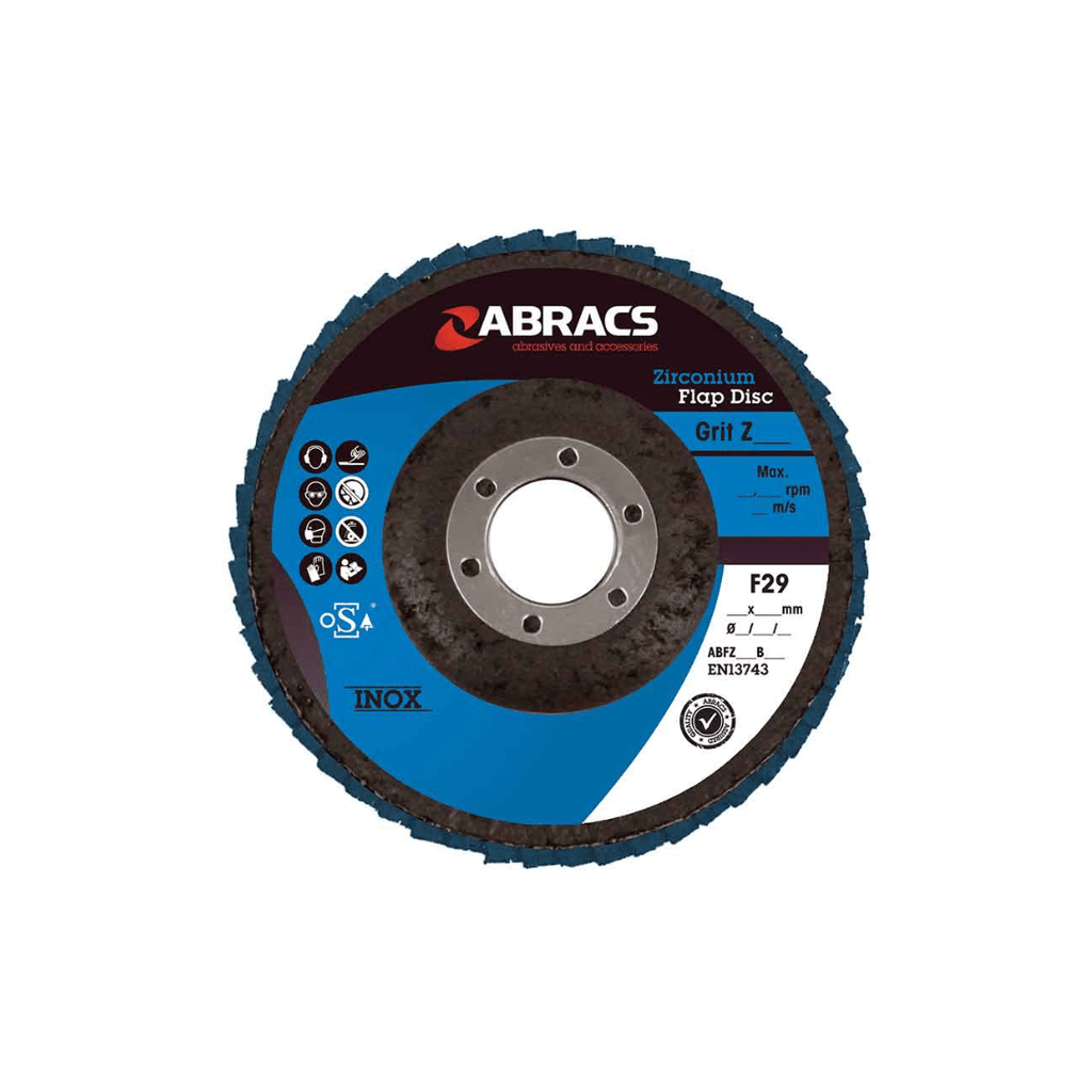 Abracs ABFZ115B120 Pro Zirconium Flap Disc 115mm 120 Grit - Tool Source - Buy Tools and Hardware Online