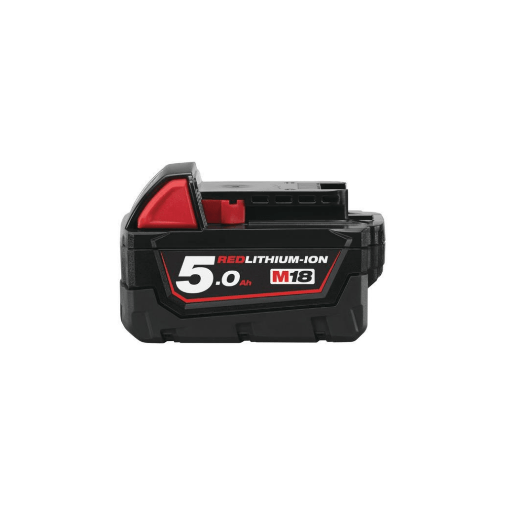 MILWAUKEE M18B5 5.0 AH BATTERY RED LITHIUM ION - Tool Source - Buy Tools and Hardware Online